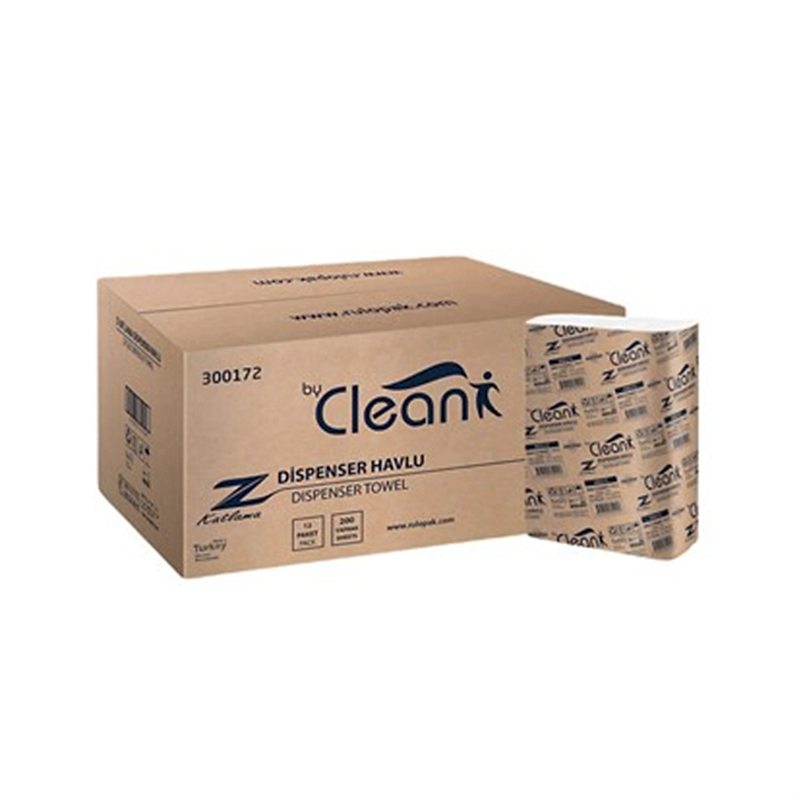 Rulopak By Clean Z Katlama Kağıt Havlu Çift Katlı 21 x 22.5 cm 200 Yaprak 12li 300172 resmi