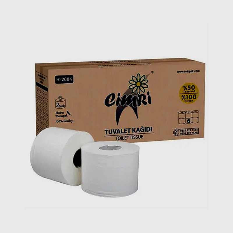 Rulopak Cimri Tuvalet Kağıdı 2 Katlı 166 metre 5 kg 6'lı Paket 300113 resmi