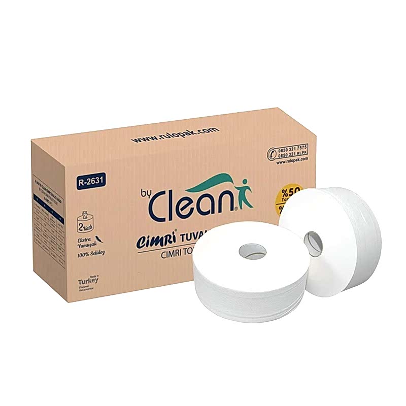 Rulopak By Clean Mini Cimri Tuvalet Kağıdı 2 Katlı 74 metre 4 Kg 12'li Paket 300116 resmi