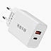 S-link SL-EC60 20W PD3.0/Quick Charge QC3.0 Type USB-C +USB A Hızlı Beyaz Ev Şarj Adaptör resmi