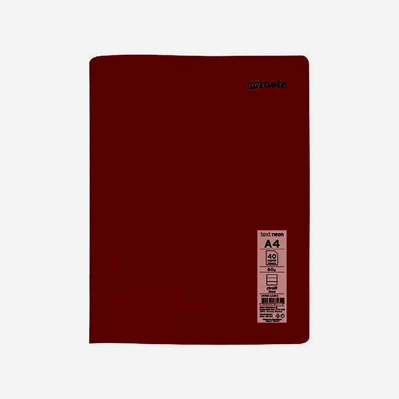 Mynote Text Neo Defter PP Kapak Tel Dikişli A4 100 Yaprak Kareli resmi
