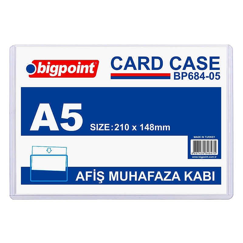 Bigpoint BP684-05 Afiş Muhafaza Kabı A5 210x148 mm - Şeffaf