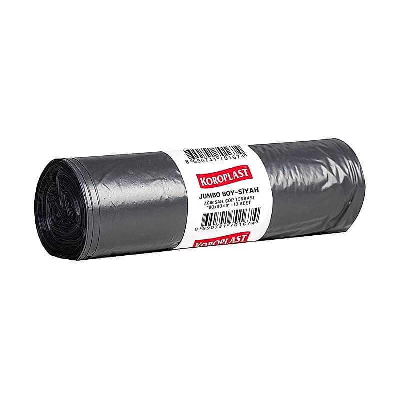 Koroplast Jumbo Çöp Torbası Ağır Sanayi 80 x 110 cm 800 gr 10 Adet resmi