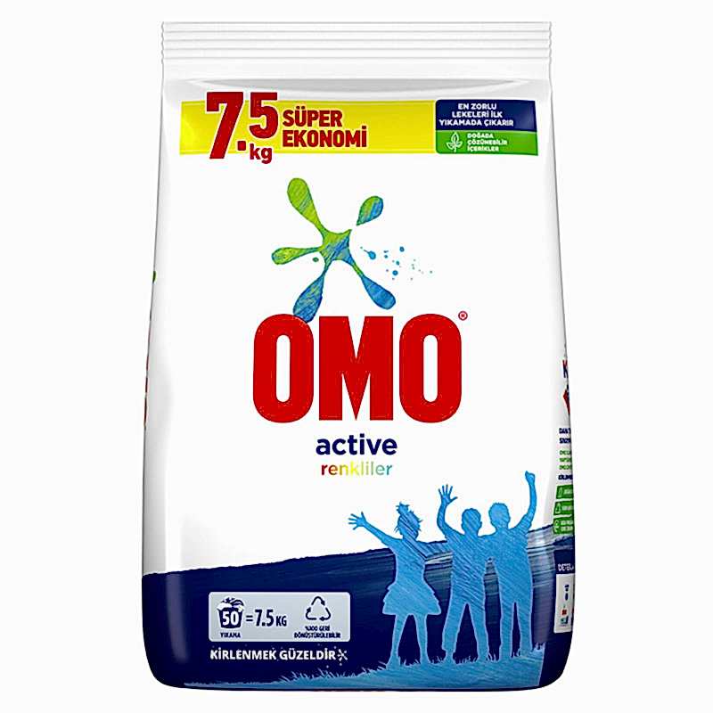 Omo Active Toz Deterjan Renkliler 7,5 Kg resmi