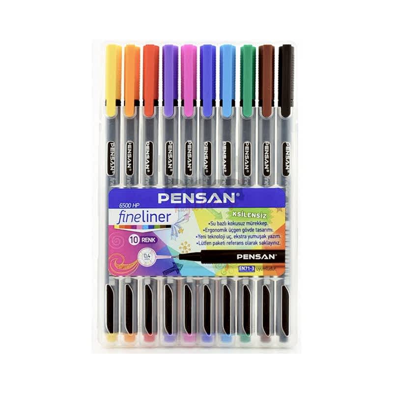 Pensan 6500 Fineliner Keçeli Kalem 0.4 mm 10 Renk resmi