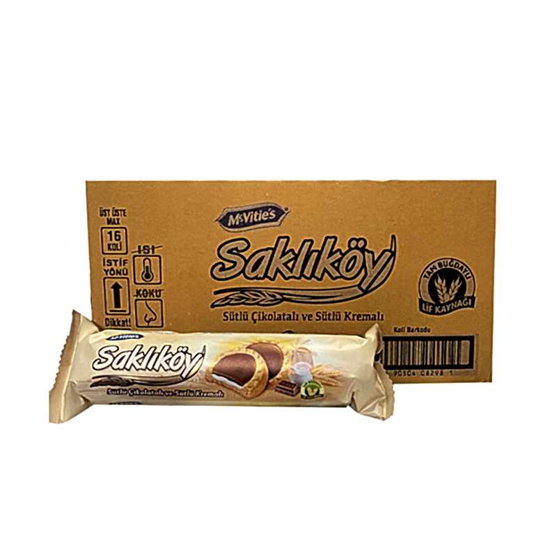 Ülker Saklıköy Bisküvi Çikolata Sütlü Kremalı 100g (18 Adet) resmi