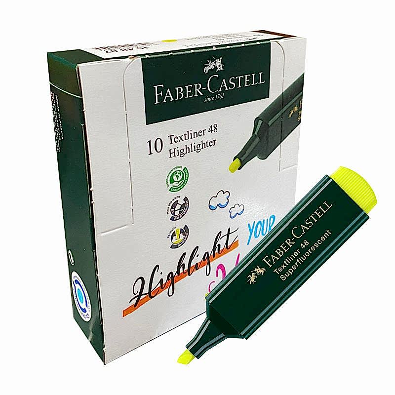 Faber Castell 1548 Fosforlu Kalem - Sarı (10 Adet) resmi