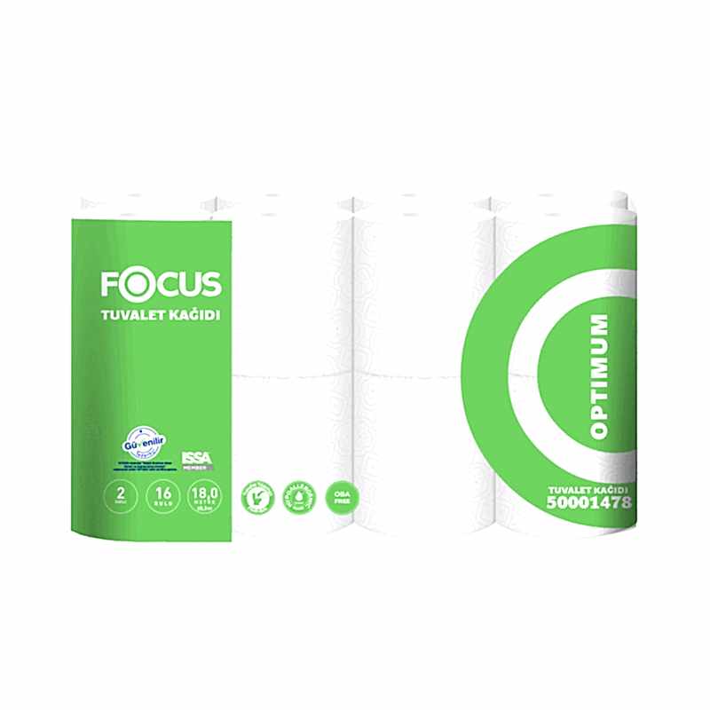 Focus Optimum Tuvalet Kağıdı Çift Katlı 150 Yaprak 18 m - 16 Adet 50001478 resmi