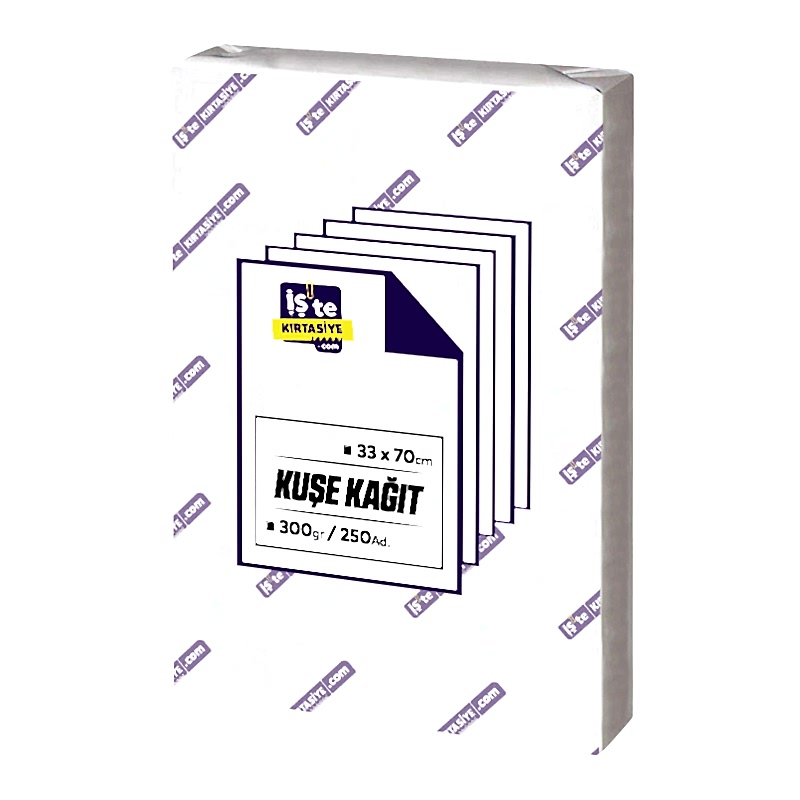 İşte Kırtasiye Kuşe Kağıt Parlak 33 x 70 cm 300 gr 250 Adet resmi