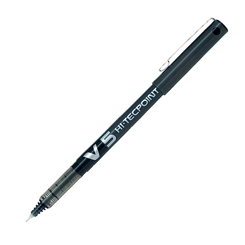 Pilot V5 Hi-Tecpoint İğne Uçlu Roller Kalem 0.5 mm - Siyah resmi