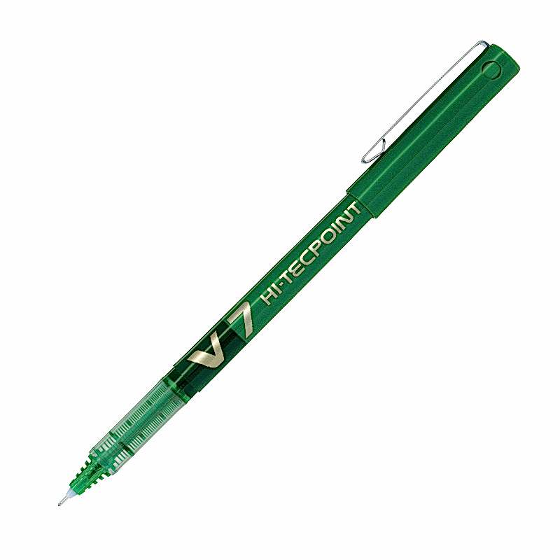Pilot V7 Hi-Tecpoint İğne Uçlu Roller Kalem 0.7 mm - Yeşil resmi