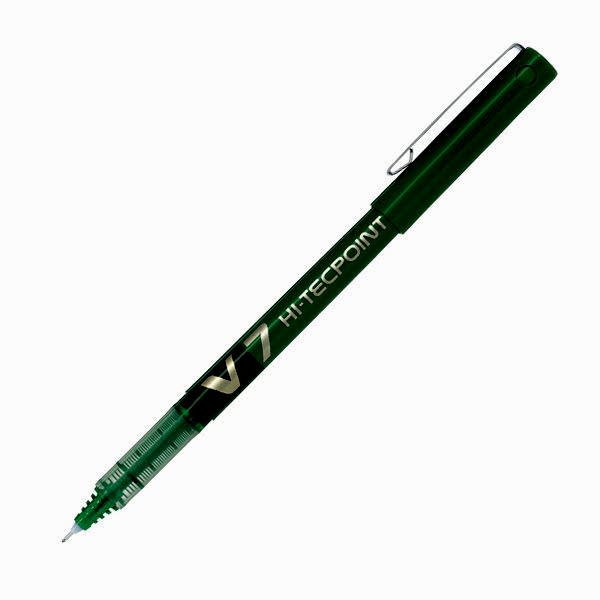 Pilot V7 Hi-Tecpoint İğne Uçlu Roller Kalem 0.7 mm - Yeşil resmi