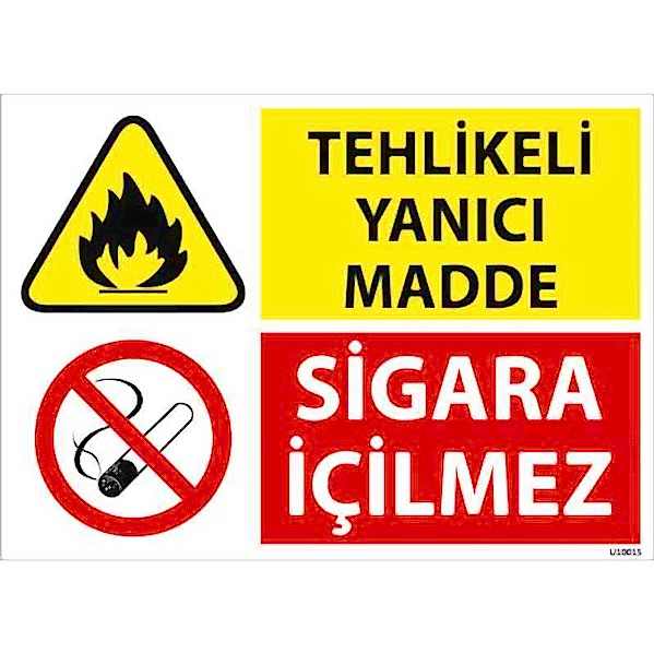 Tehlikeli Yanıcı Madde Uyarı Levhası U10015