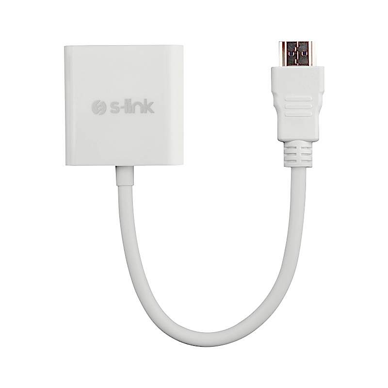 S-link SL-HVS13 HDMI to VGA + Audio Micro Usb Çevirici - Beyaz resmi