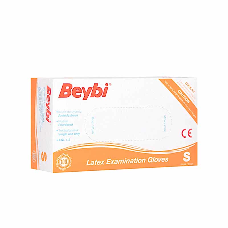 Beybi Lateks Muayene Eldiveni Pudralı Small 100 Adet resmi