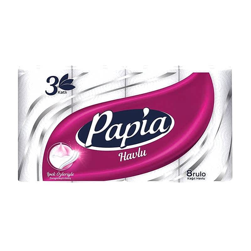Papia Kağıt Havlu 3 Katlı 8 Adet resmi