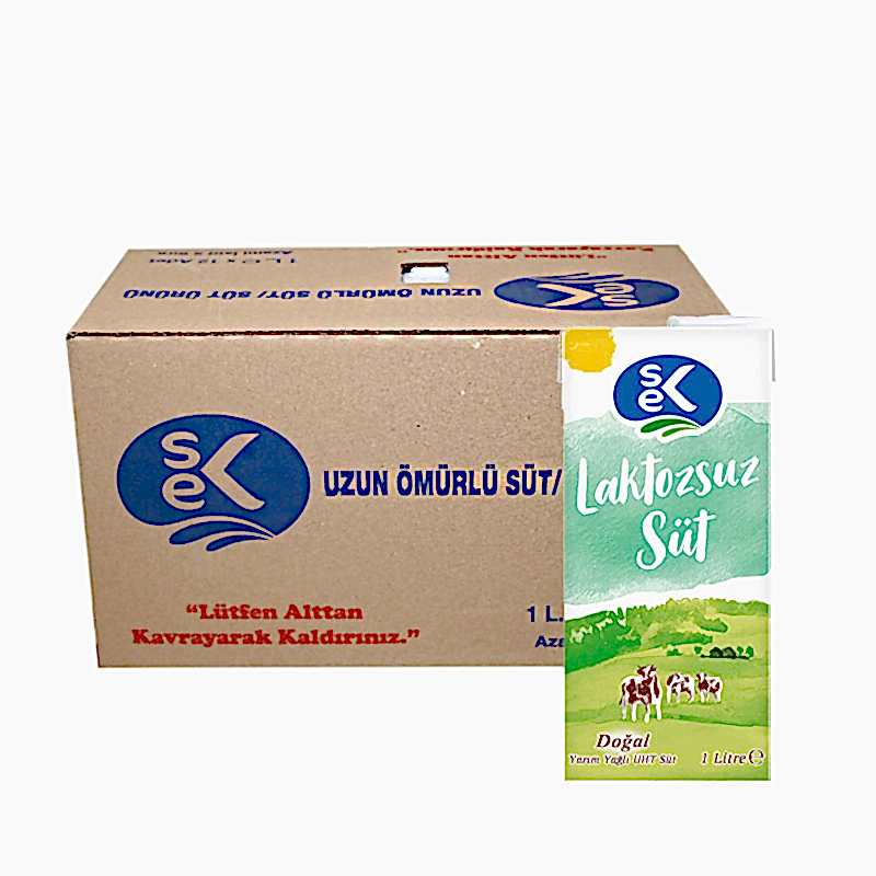 Sek Süt Laktozsuz 1 Lt (12 Adet) resmi