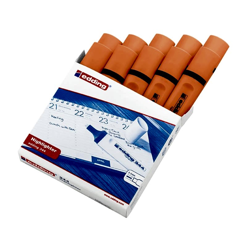 Edding E-344 Fosforlu Kalem - Turuncu (10 Adet) resmi