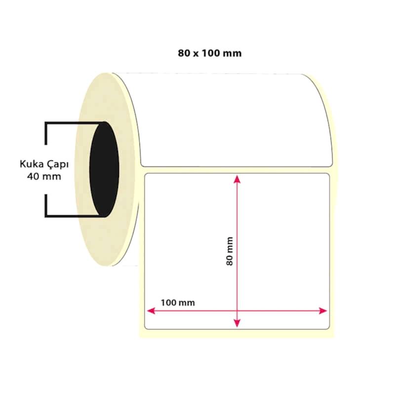Kuşe Etiket 80x100 Tekli 500'lü Sarım