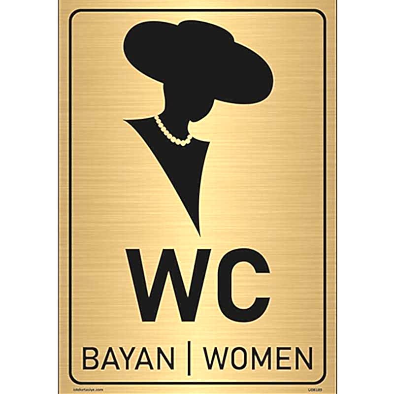 Bayan WC Uyarı Levhası 17x24 cm  U08189
