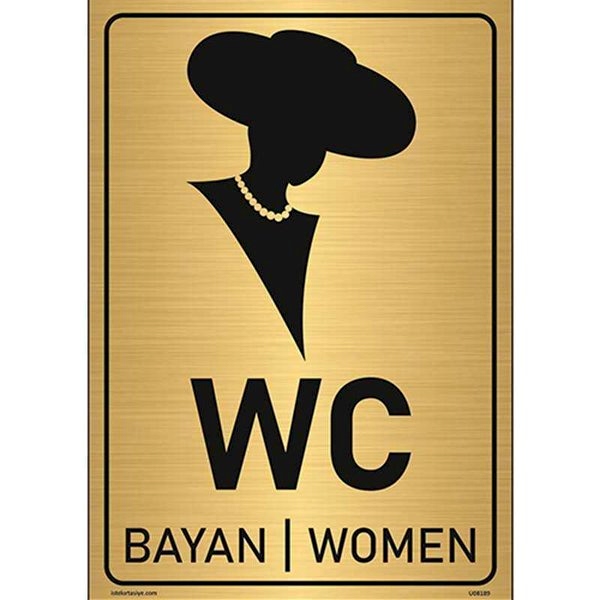 Bayan WC Uyarı Levhası 17x24 cm  U08189