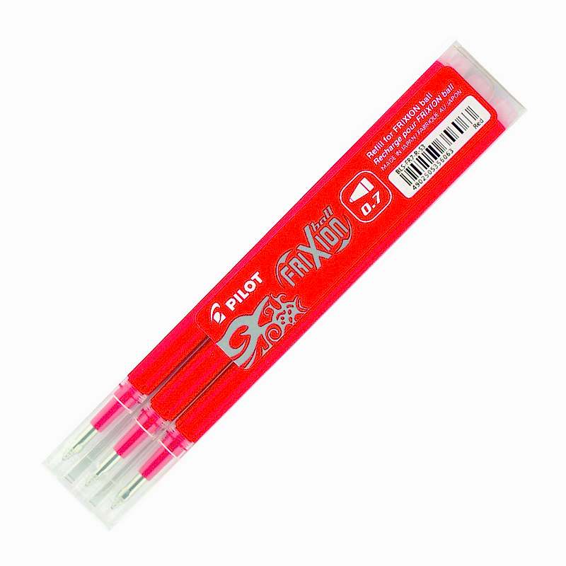 Pilot Roller Frixion Ball Yedek Refil 0.7 mm Kırmızı 3'lü resmi