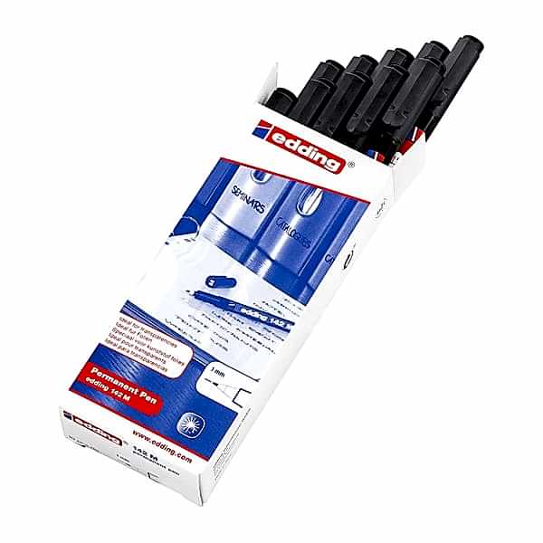 Edding 142M Permanent Asetat Kalemi 1.0 mm - Siyah (10 Adet) resmi