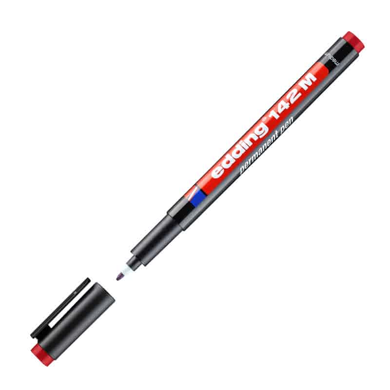 Edding 142M Permanent Asetat Kalemi 1.0 mm - Kırmızı resmi