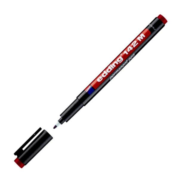 Edding 142M Permanent Asetat Kalemi 1.0 mm - Kırmızı resmi