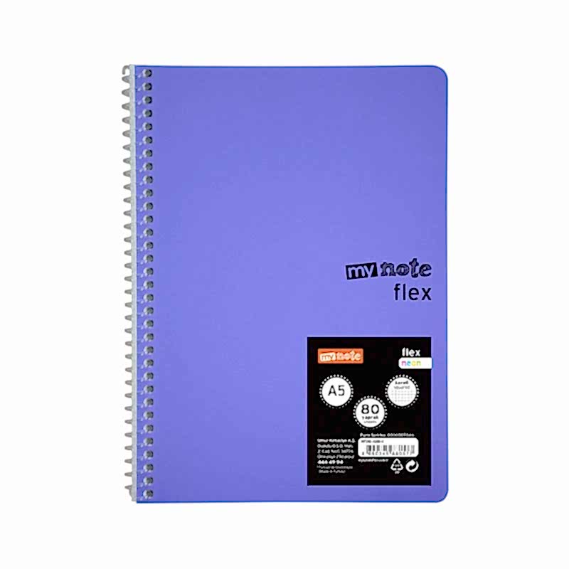 Mynote Flex Neo Defter Spiralli PP Kapak A5 80 Yaprak Kareli resmi