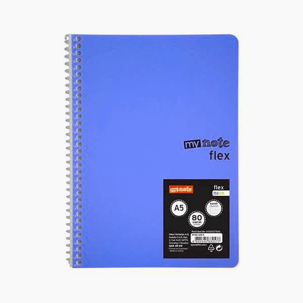 Mynote Flex Neo Defter Spiralli PP Kapak A5 80 Yaprak Kareli resmi