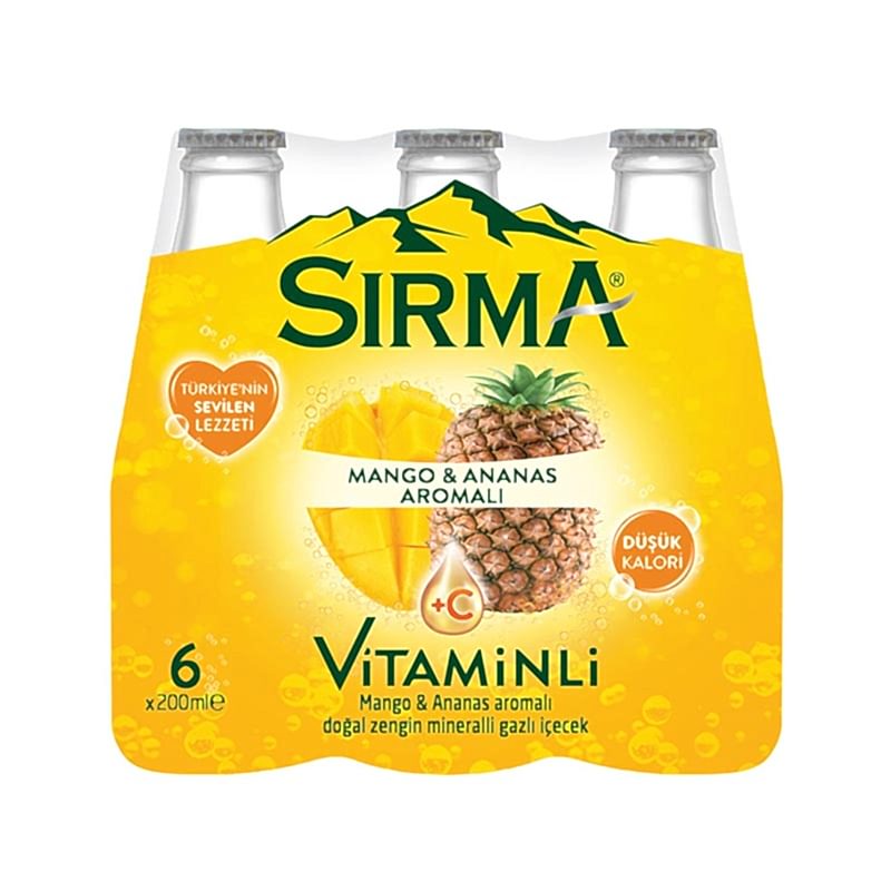 Sırma C-Plus Maden Suyu Mango Ananas Aromalı 200 ml (6 Adet) resmi