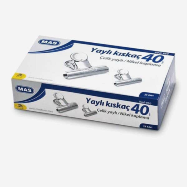 Mas 950 Metal Yaylı Kıskaç 40 mm 24'lü Paket