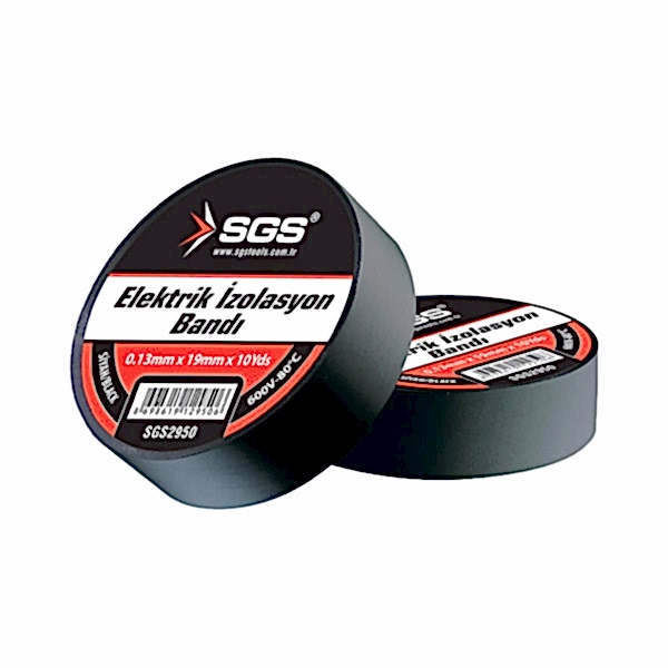 SGS Elektrik İzolasyon Bandı 0.13 x 19 mm x 10 Yds Siyah resmi