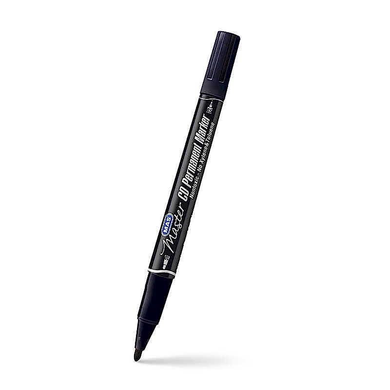 Mas 6414 Permanent Asetat CD Kalemi Çift Uçlu 0.5 & 1.0 mm - Siyah