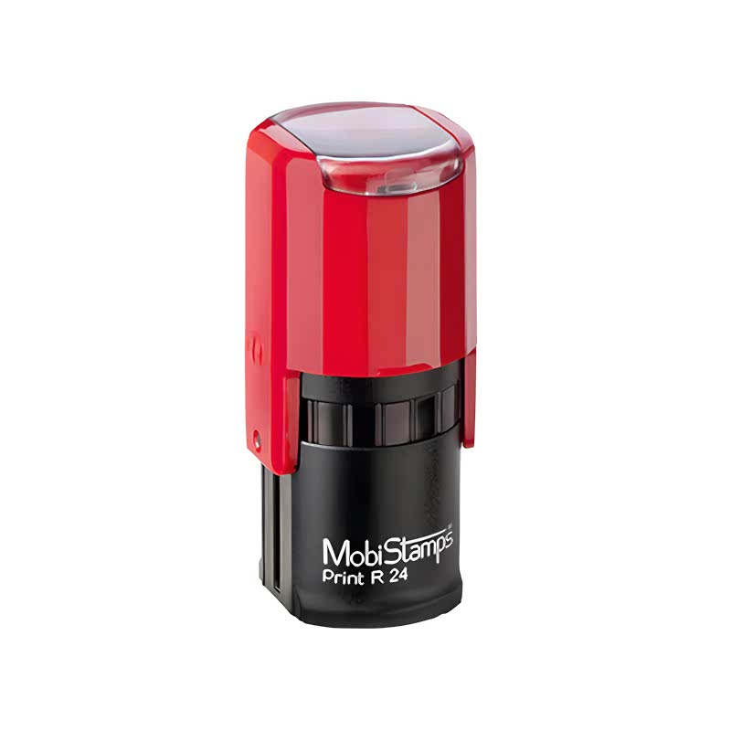 Mobi Stamps R-24 Otomatik Yuvarlak Kaşe 24 mm Kırmızı Keçeli resmi