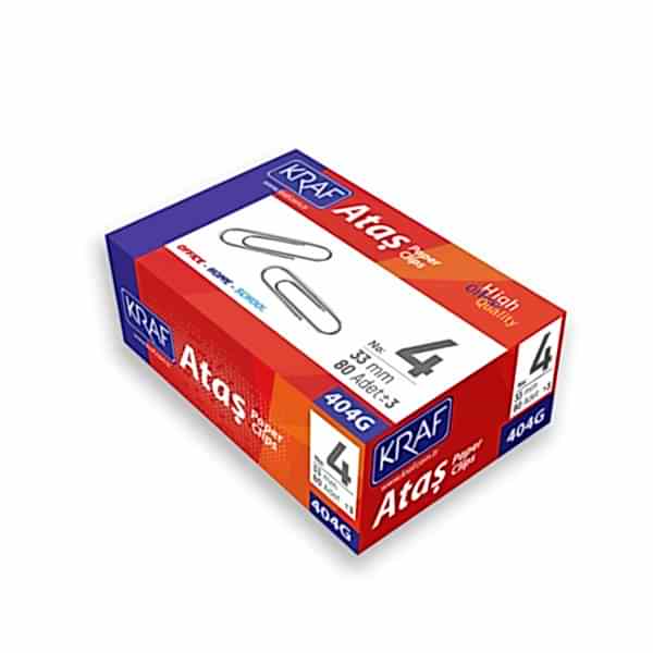 Kraf 404G Ataş 33 mm No:4 80 Adet Metalik Gri resmi