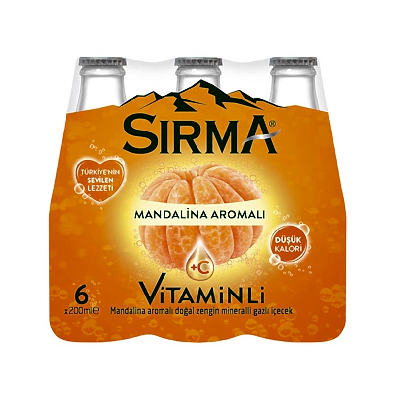 Sırma C-Plus Maden Suyu Mandalina Aromalı 200 ml (6 Adet) resmi