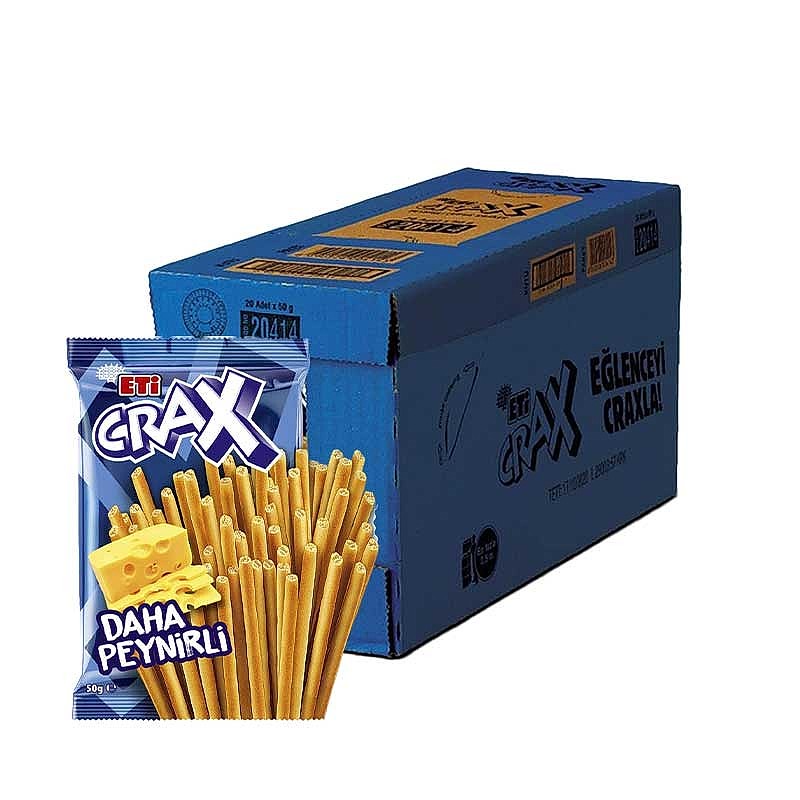 Eti Crax Çubuk Kraker Peynirli 50 gr  (20 Adet) resmi