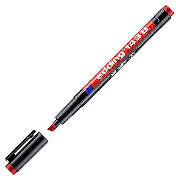 Edding 143B Permanent Asetat Kalemi 1-3 mm - Kırmızı