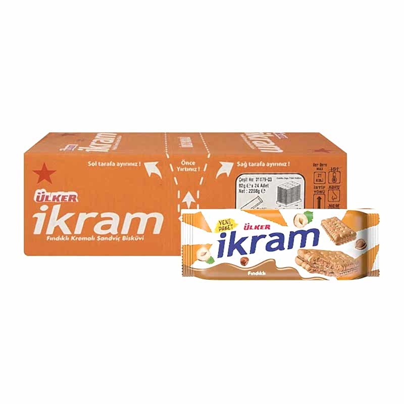 Ülker İkram Bisküvi Fındık Kremalı 84 gr (24 Adet) resmi