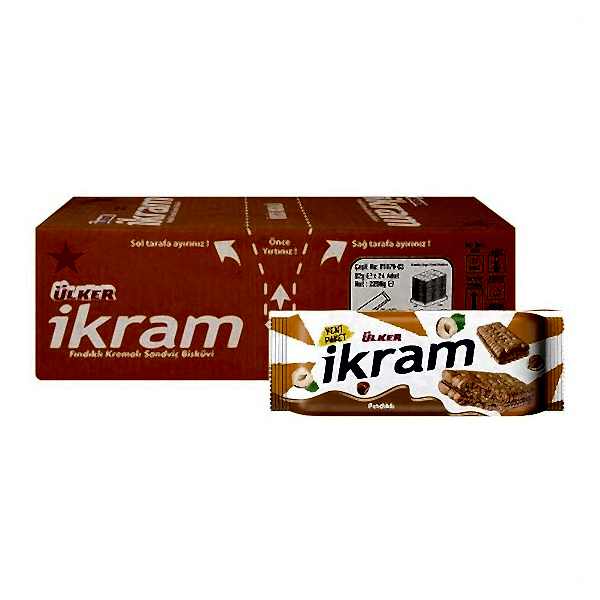 Ülker İkram Bisküvi Fındık Kremalı 84 gr (24 Adet) resmi