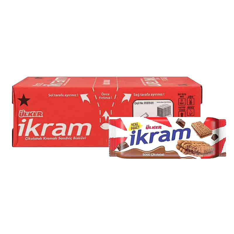 Ülker İkram Çikolata Kremalı Sandviç Bisküvi 84 gr (24 Adet) resmi