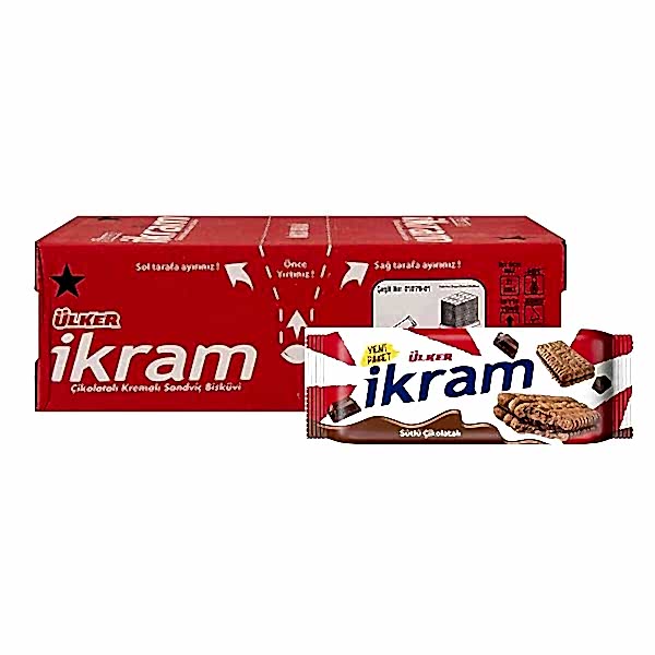 Ülker İkram Çikolata Kremalı Sandviç Bisküvi 84 gr (24 Adet) resmi