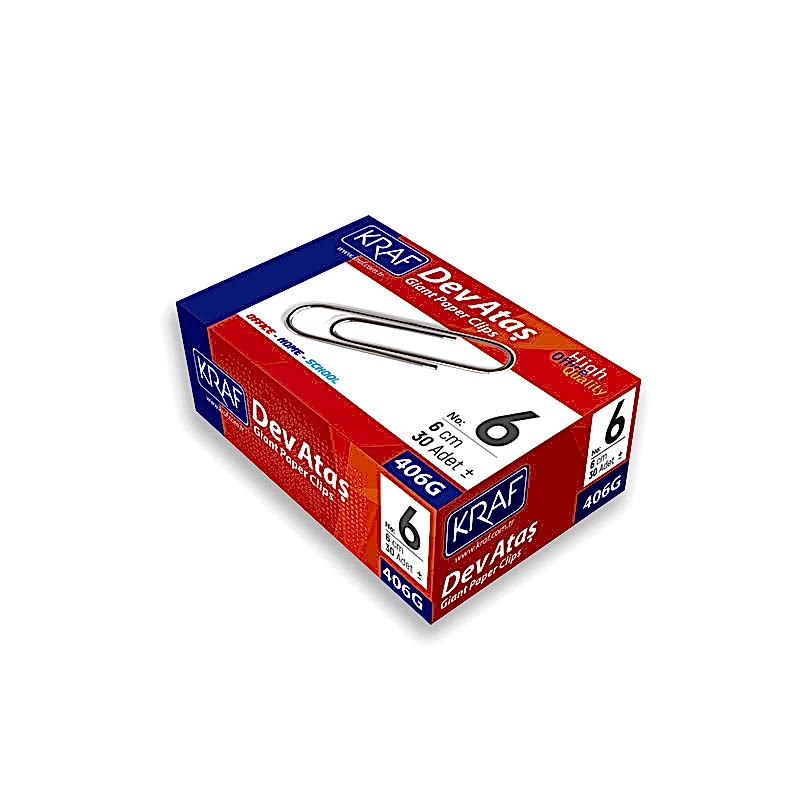 Kraf 406G Ataş 60 mm No:6 30 Adet Metalik Gri resmi