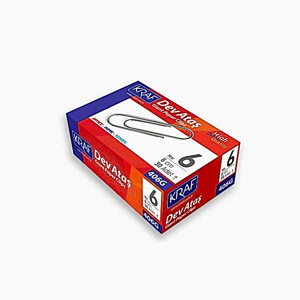 Kraf 406G Ataş 60 mm No:6 30 Adet Metalik Gri resmi