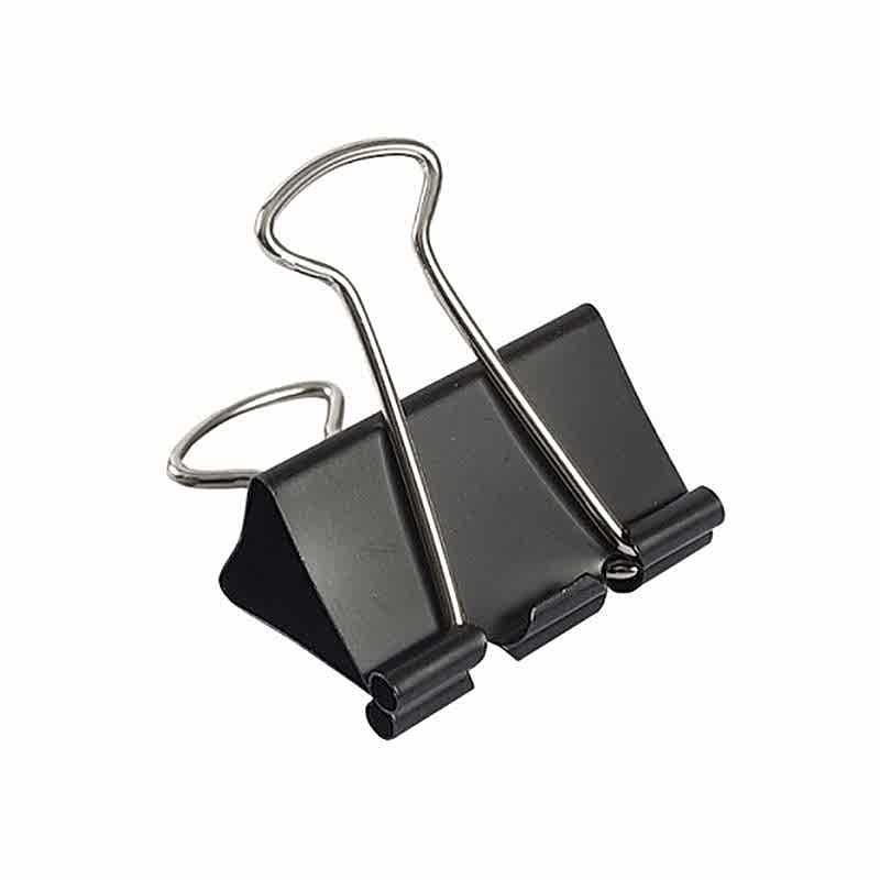 Kraf 425G Çelik Kıskaç 25 mm 12'li Paket Siyah resmi