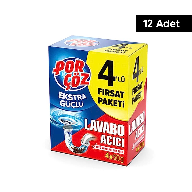 Porçöz Lavabo Açıcı Granül 4 lü (12 Adet) resmi
