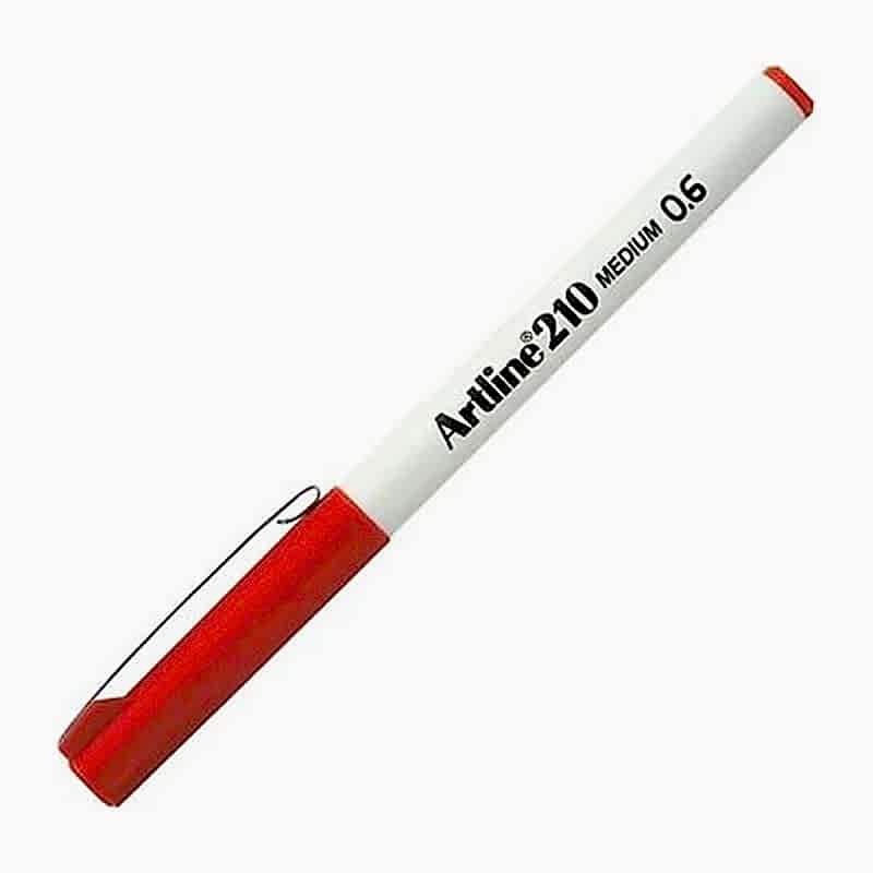 Artline 210N Fine Keçe Uçlu Kalem 0.6 mm - Kırmızı resmi