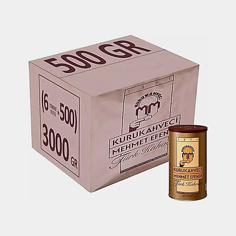 Kurukahveci Mehmet Efendi Türk Kahvesi Teneke Kutu 500 gr (6 Adet) resmi